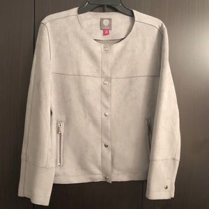 NWT Vince Camuto Size M Grey Faux Suede Jacket